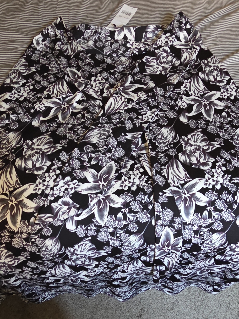 Black and White Floral Patterned Skirt From MACY'S